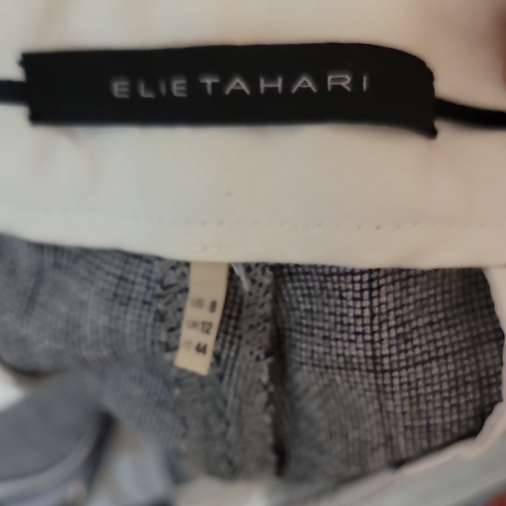 Elie Tahari Black and White Patterned Jacket - Picture 5 of 10